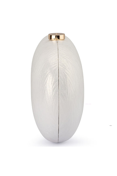 Izza Oval Clutch - Pearl