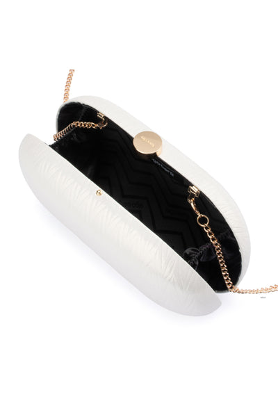 Izza Oval Clutch - Pearl