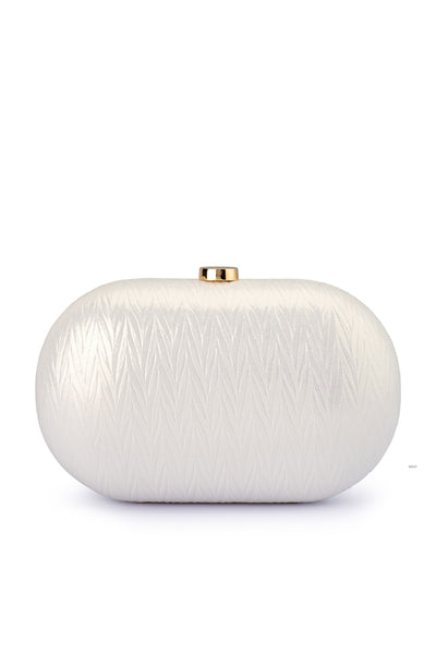 Izza Oval Clutch - Pearl