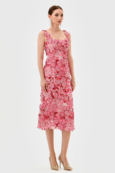 Jayde Square Neck Midi - Pink