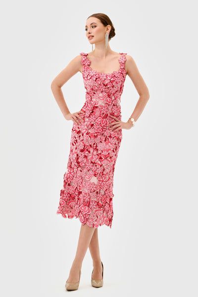 Jayde Square Neck Midi - Pink