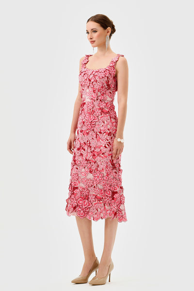 Jayde Square Neck Midi - Pink