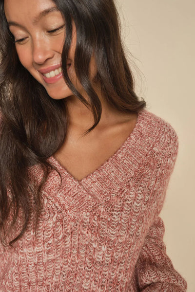 Jaylin V-Neck Knit - Rosette