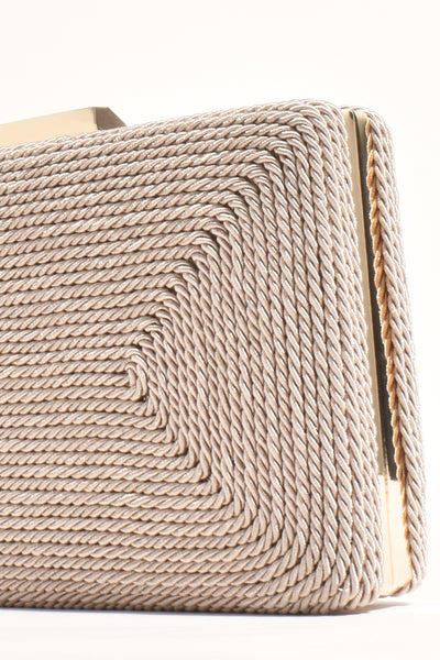 Jeanie Rope Structured Clutch - Mocha