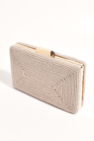 Jeanie Rope Structured Clutch - Mocha