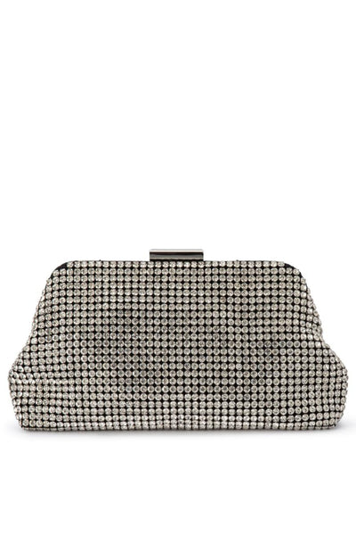 Jerry Crystal Vintage Clutch - Black Silver
