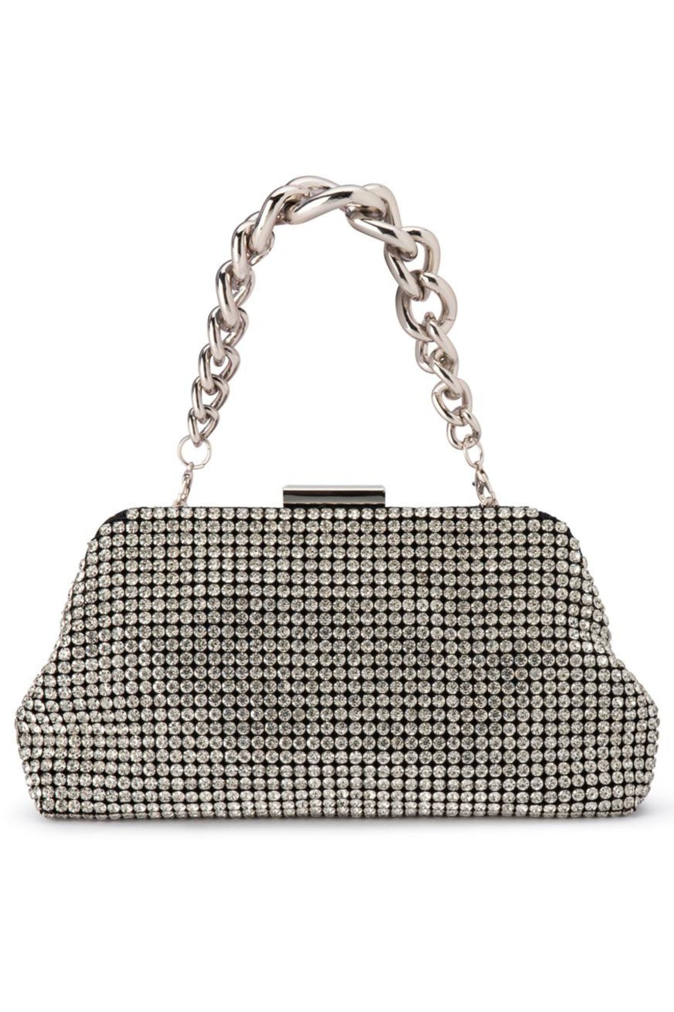 Jerry Crystal Vintage Clutch - Black Silver