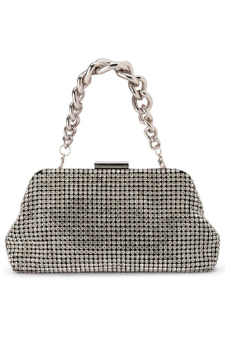 Jerry Crystal Vintage Clutch - Black Silver