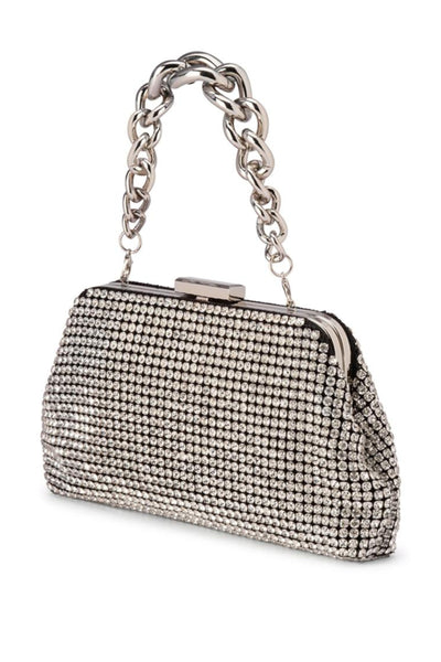 Jerry Crystal Vintage Clutch - Black Silver