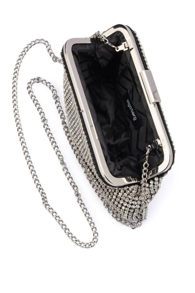 Jerry Crystal Vintage Clutch - Black Silver