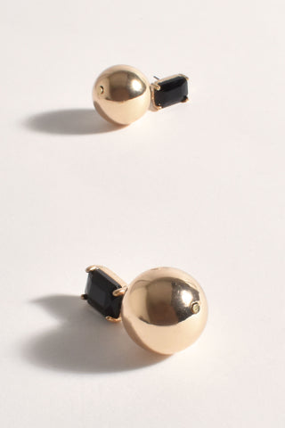 Jewel Ball Event Earrings - Black Gold