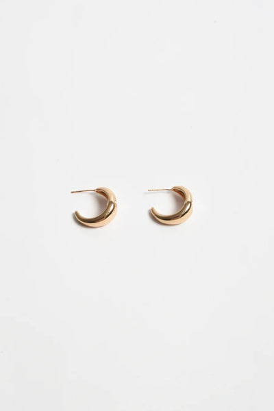Jewel Front Mini Hoops - Crystal Gold