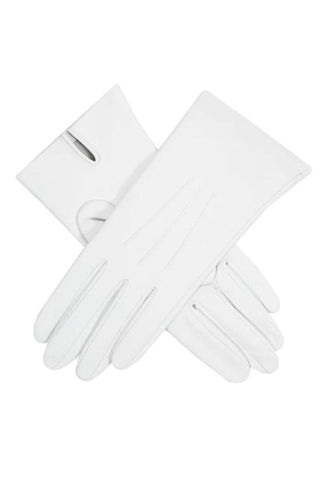 Joanna Three Point Leather Gloves - Pearl