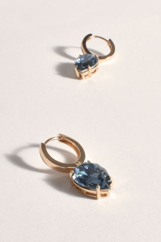 Jordan Teardrop Jewel Hoops - Blue Gold
