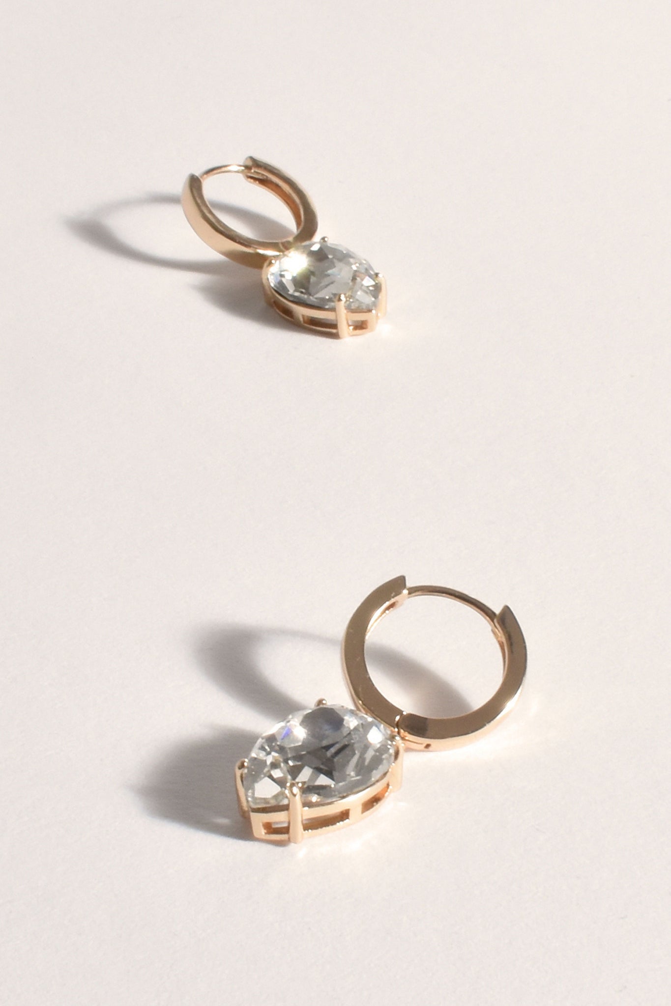 Jordan Teardrop Jewel Hoops - Crystal Gold