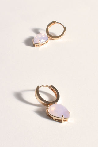 Jordan Teardrop Jewel Hoops - Pink Gold