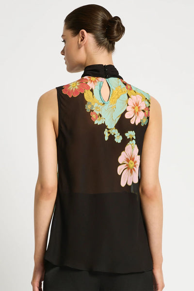 Julia Top Dark Ink - Floral