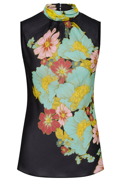 Julia Top Dark Ink - Floral