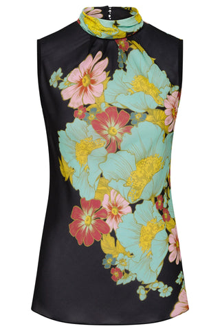 Julia Top Dark Ink - Floral
