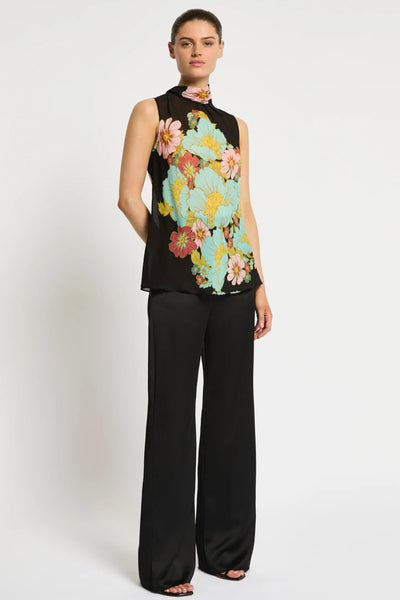 Julia Top Dark Ink - Floral