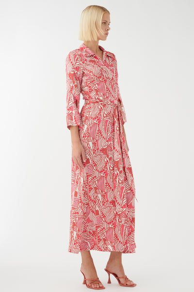 Juno Silk Wrap Dress - Calavera Terracotta