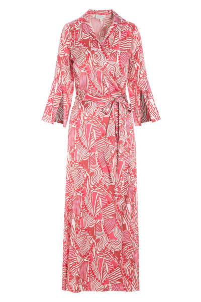 Juno Silk Wrap Dress - Calavera Terracotta