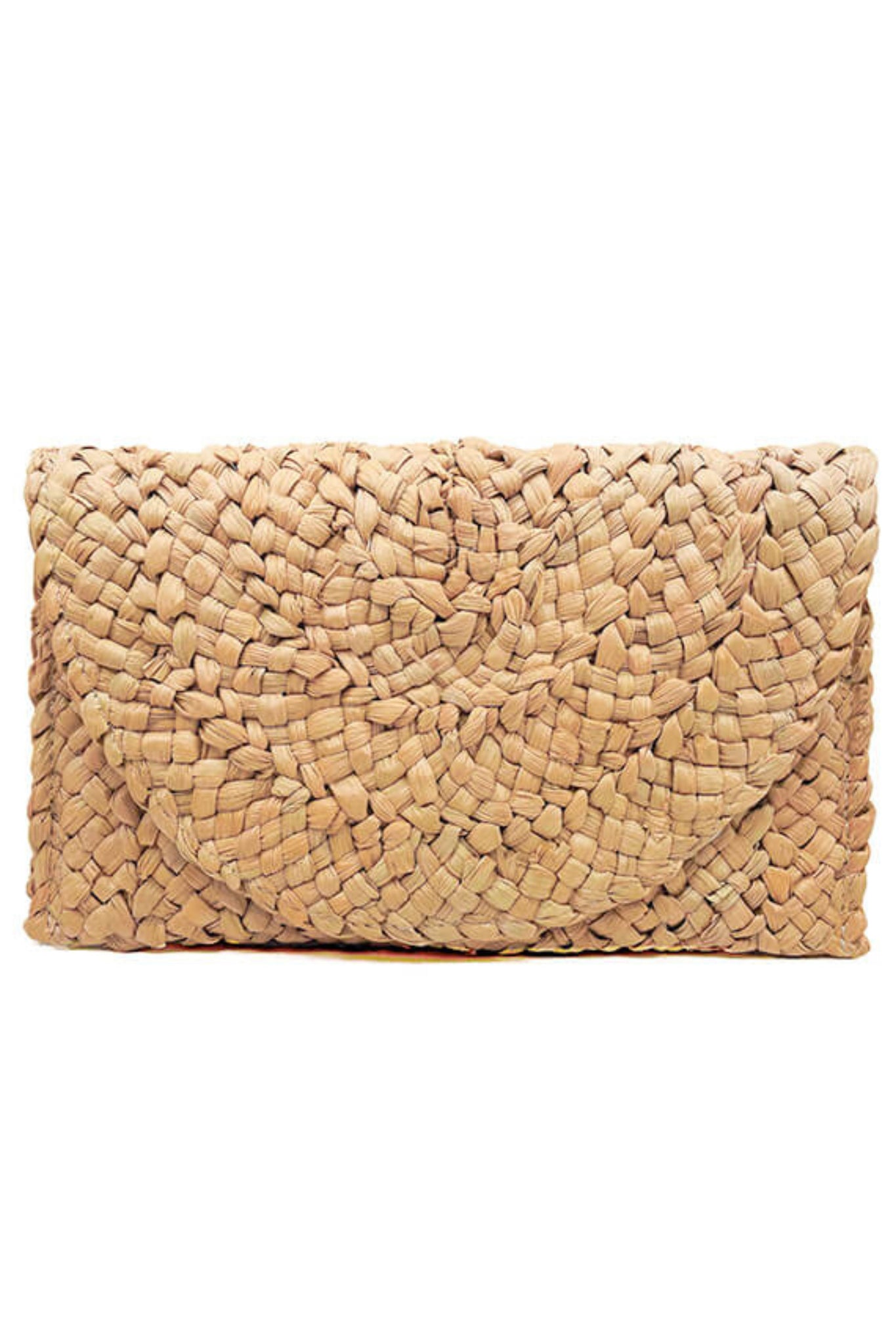 Kaia Rattan Envelope Clutch - Taupe