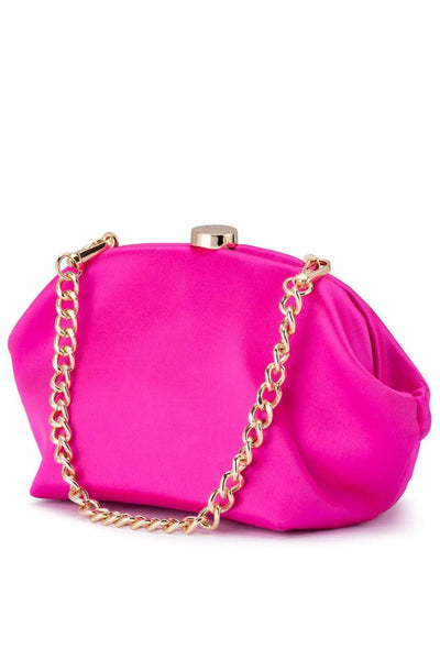 Karina Satin Clutch - Fuchsia