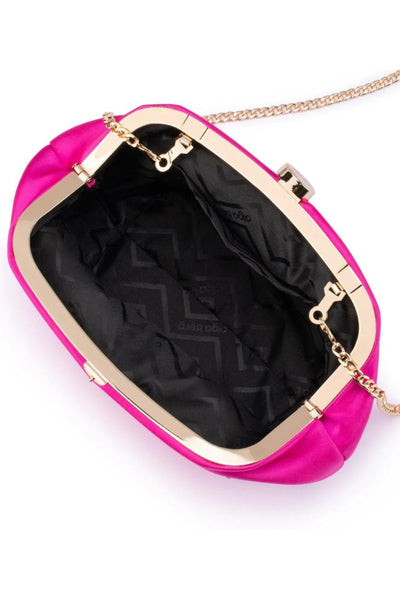 Karina Satin Clutch - Fuchsia