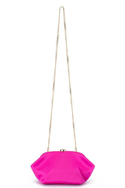 Karina Satin Clutch - Fuchsia