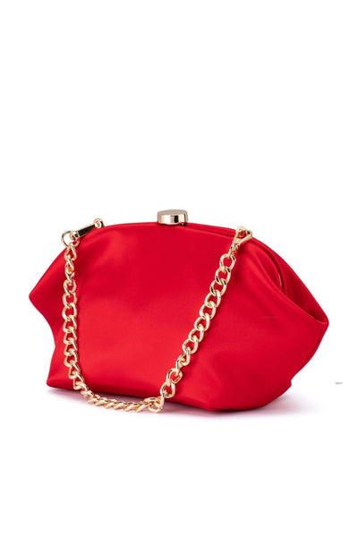 Karina Satin Clutch - Red
