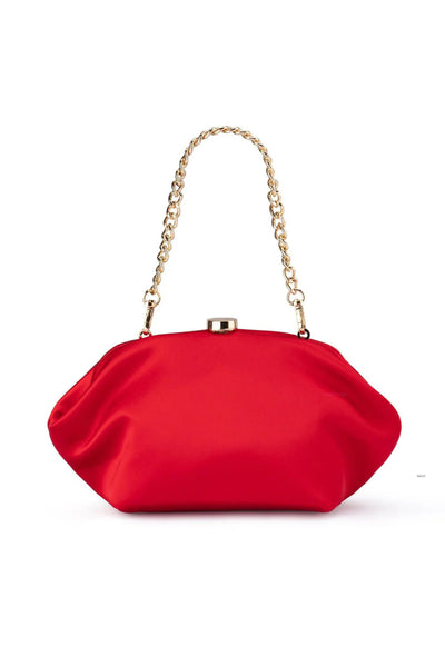Karina Satin Clutch - Red