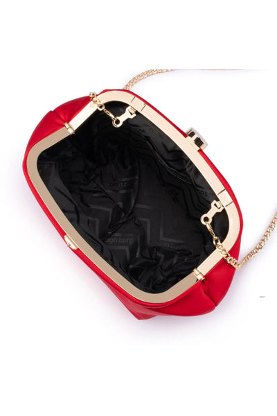Karina Satin Clutch - Red