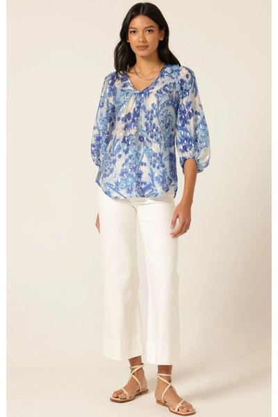 Kassiopi Top - Blue Silver Batique