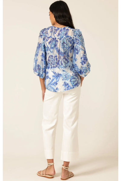 Kassiopi Top - Blue Silver Batique