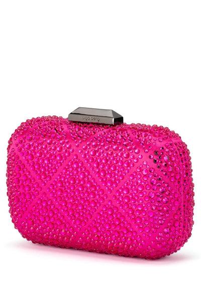 Keren Diamond Hotfix Clutch - Fuchsia