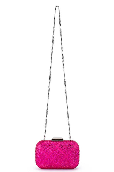 Keren Diamond Hotfix Clutch - Fuchsia