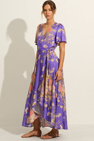 Kirby Wrap Maxi Dress - Purple
