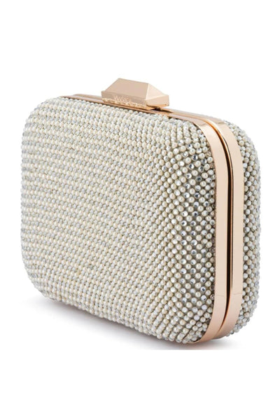 Klara Pearl and Crystal Mesh Clutch