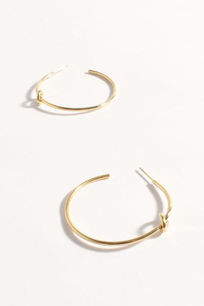 Knotted Hoop Earrings - Gold