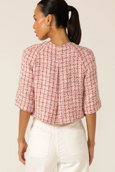 La Rose Jacket - Pink White Tweed