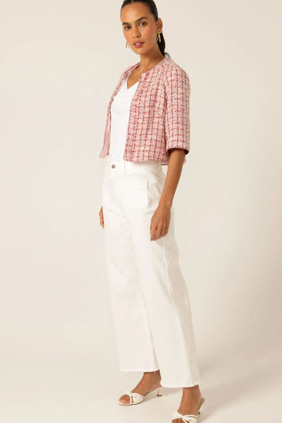 La Rose Jacket - Pink White Tweed