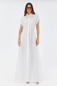 SOFIA IRINA STOCKISTS Leanne Silk Linen Maxi Shirt Dress - White Smoke & Mirrors Boutique SOFIA IRINA STOCKISTS Leanne Silk Linen Maxi Shirt Dress - White Smoke & Mirrors Boutique