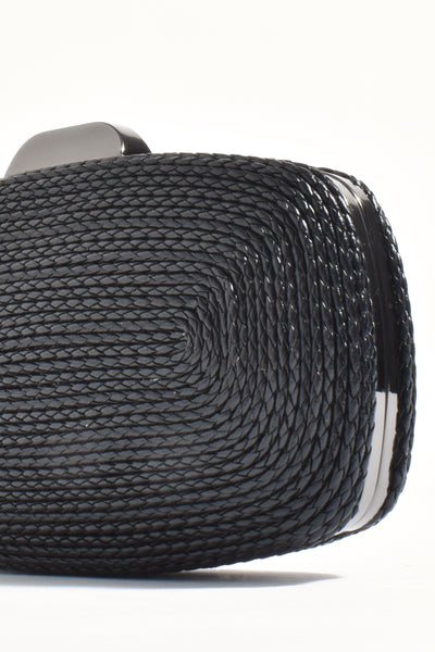 Leela Rope Structured Clutch - Black