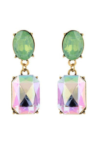 Leighton Crystal Drop Earrings - Mint Iridescent