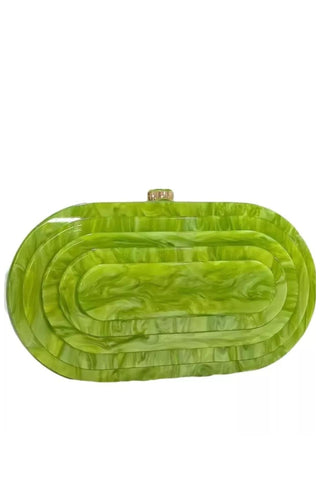 Lilly Acrylic Resin Clutch - Lime Green