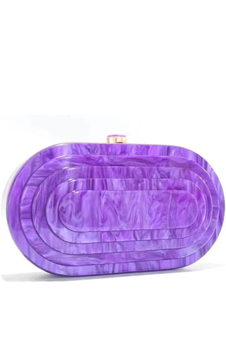 Lilly Acrylic Resin Clutch - Purple