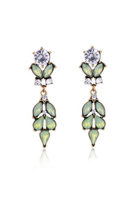 Lily Crystal Drop Event Earrings - Lime Green