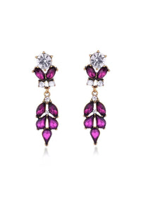 Lily Crystal Drop Event Earrings - Purple