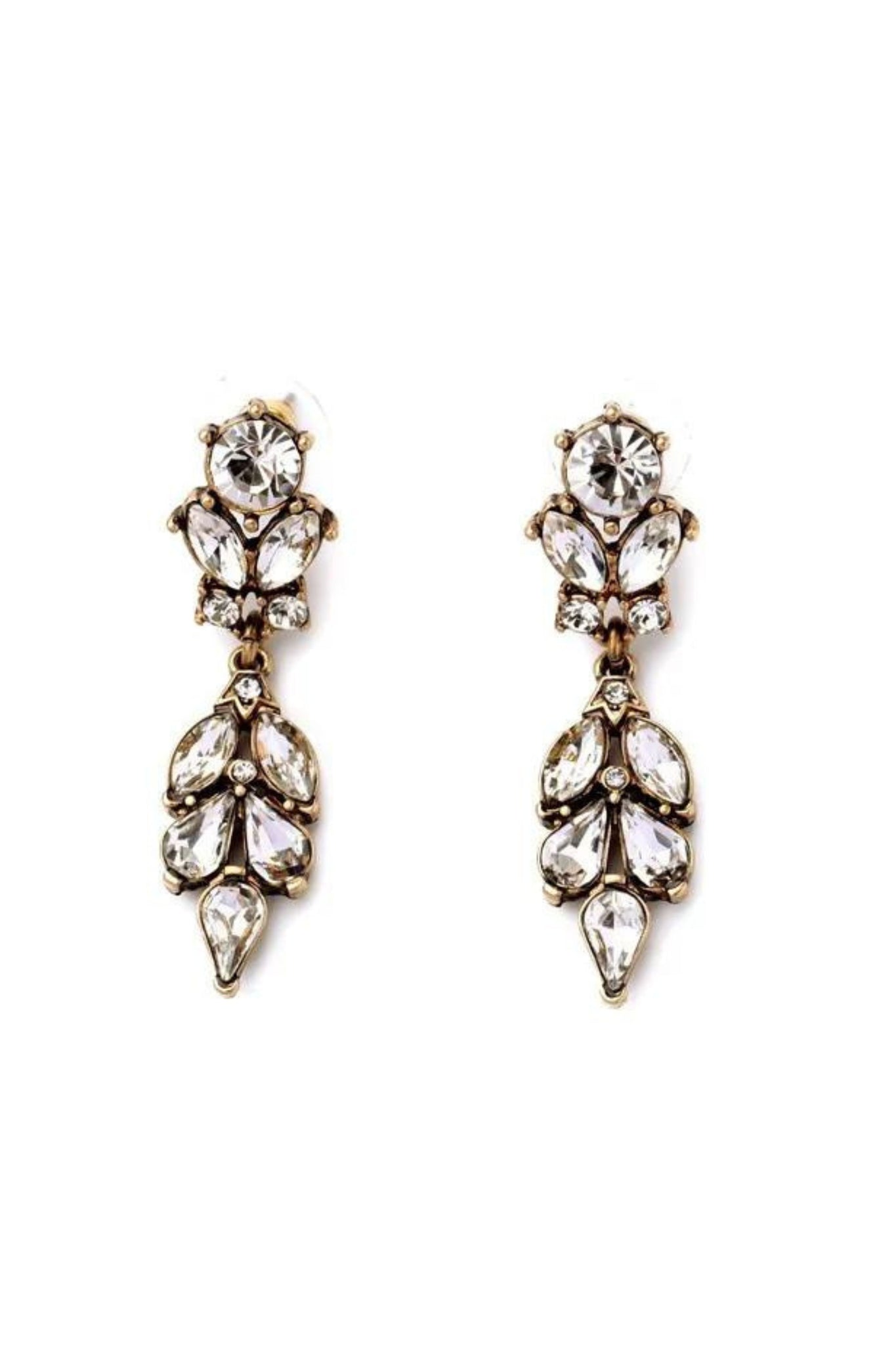 Lily Crystal Drop Event Earrings - White